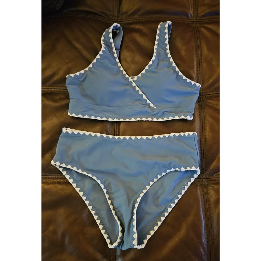 Girl's Two Piece Swimsuit w/ Criss Cross Top